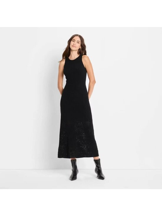 Future Collective Dresses & Skirts - Future Collective Black Lace Sleeveless Midi Length Sweater Dress -- Size XS 0/2